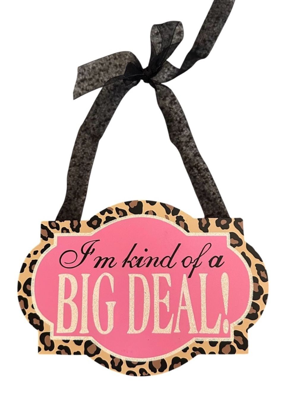 Small Sign Home Decor I’m Kind Of A Big Deal Hot Pink Sparkly Leopard